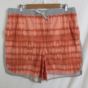Sonoma Swim Trunks Scallop Orange and Gray Size Large Men's Swim Suit NWT